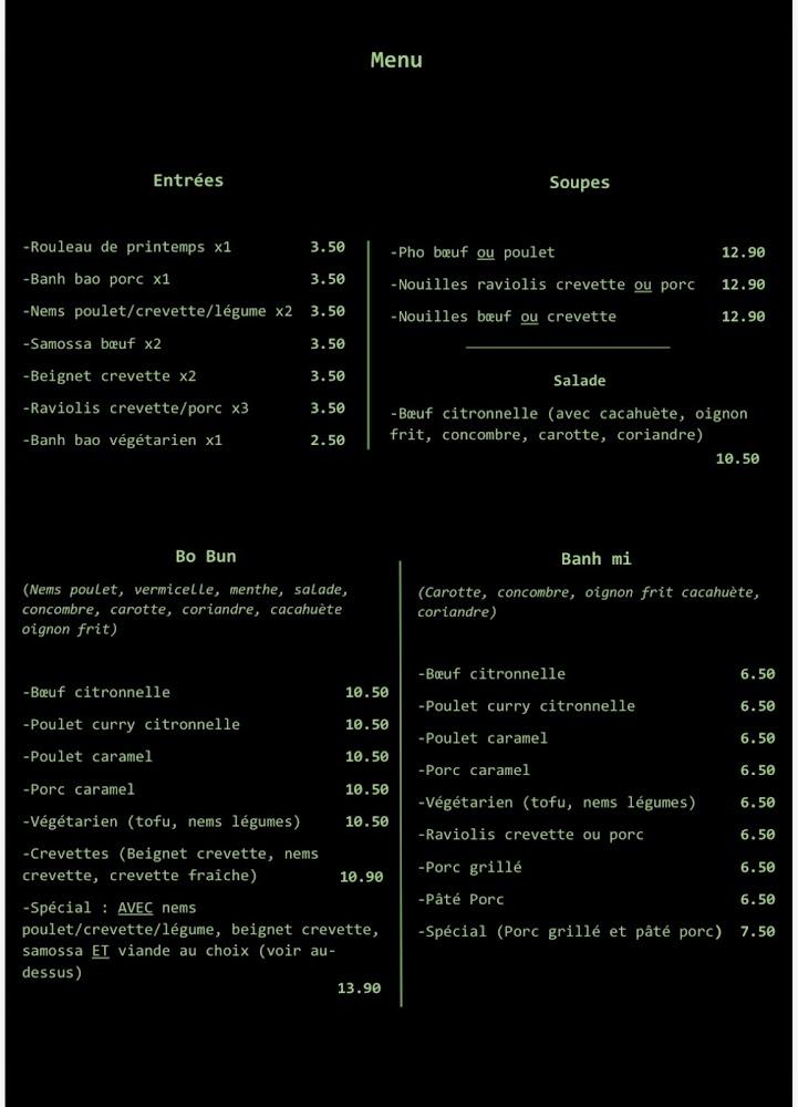 Délices bo-bun - Menu Image 1